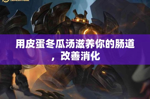 用皮蛋冬瓜汤滋养你的肠道，改善消化