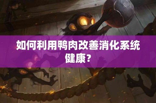 如何利用鸭肉改善消化系统健康？