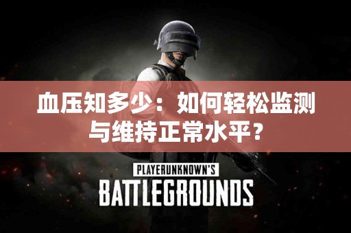 血压知多少：如何轻松监测与维持正常水平？