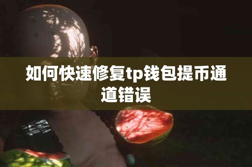 如何快速修复tp钱包提币通道错误