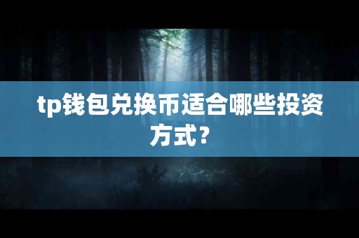 tp钱包兑换币适合哪些投资方式？